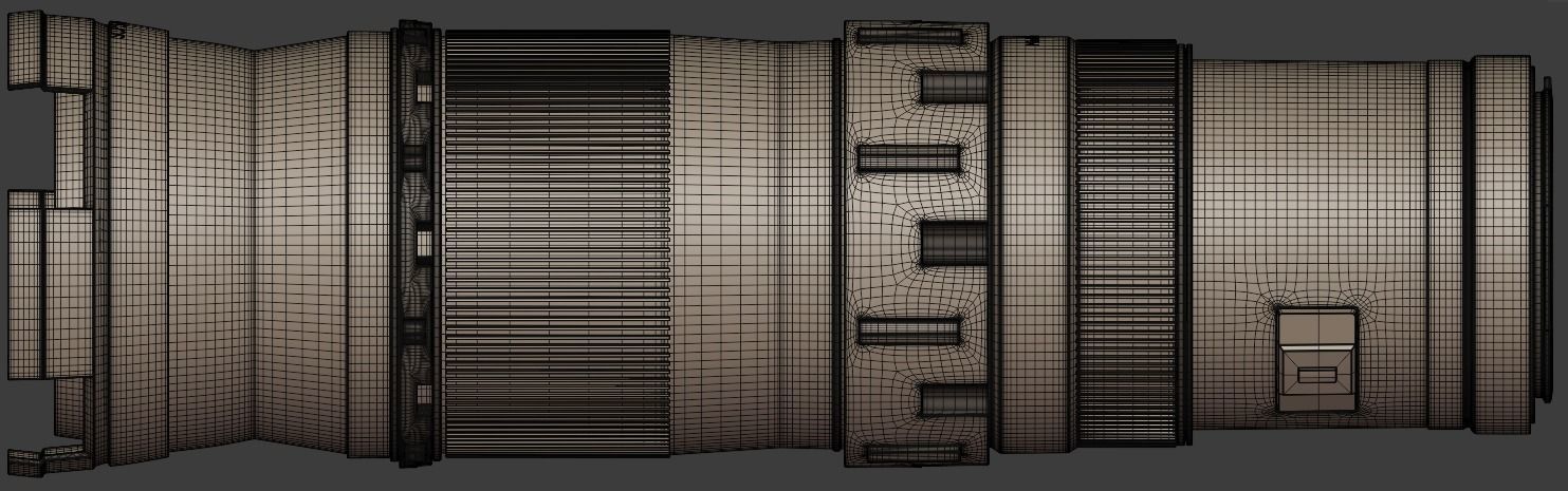 Camera Lens Custom Low-poly 3D model_4