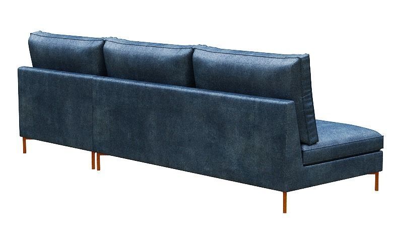 Sofa 3 seater with right chaise lounge Low-poly 3D model_4