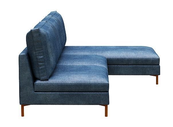 Sofa 3 seater with right chaise lounge Low-poly 3D model_3