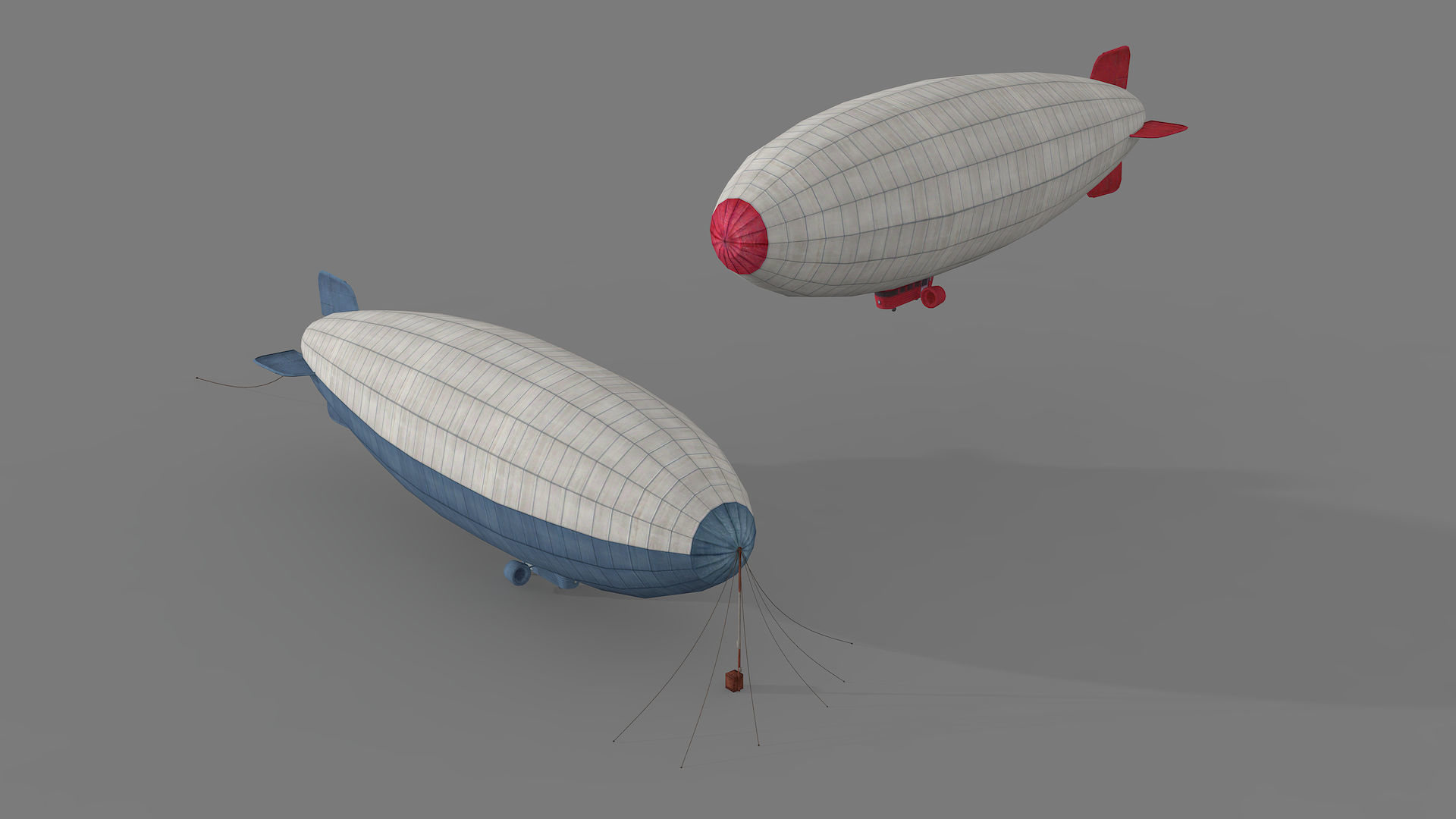 Lowpolygonal Airships Low-poly 3D model_5