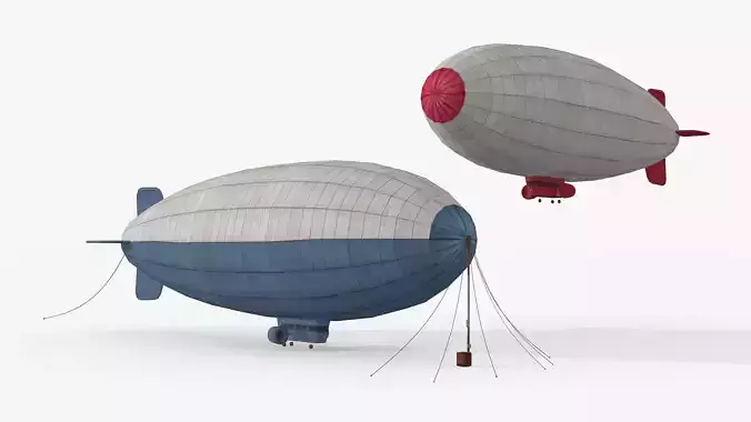 Lowpolygonal Airships Low-poly 3D model