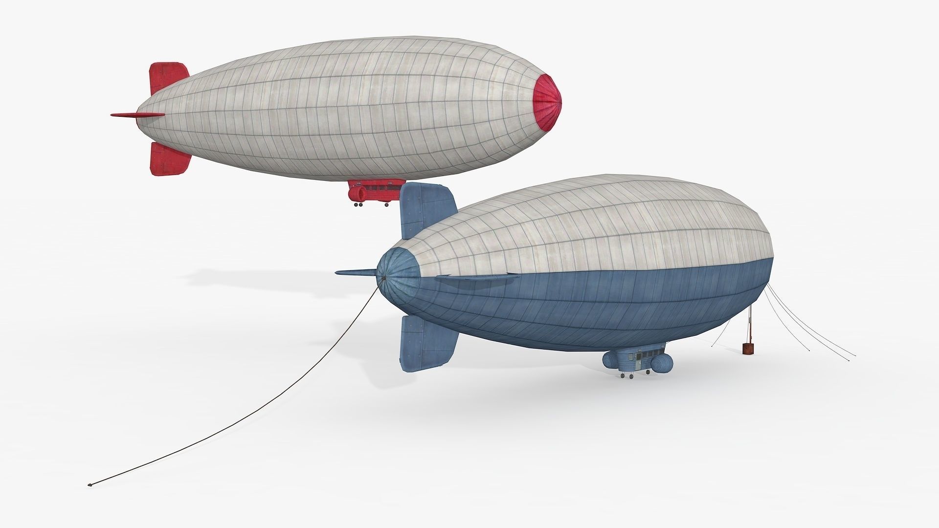 Lowpolygonal Airships Low-poly 3D model_1