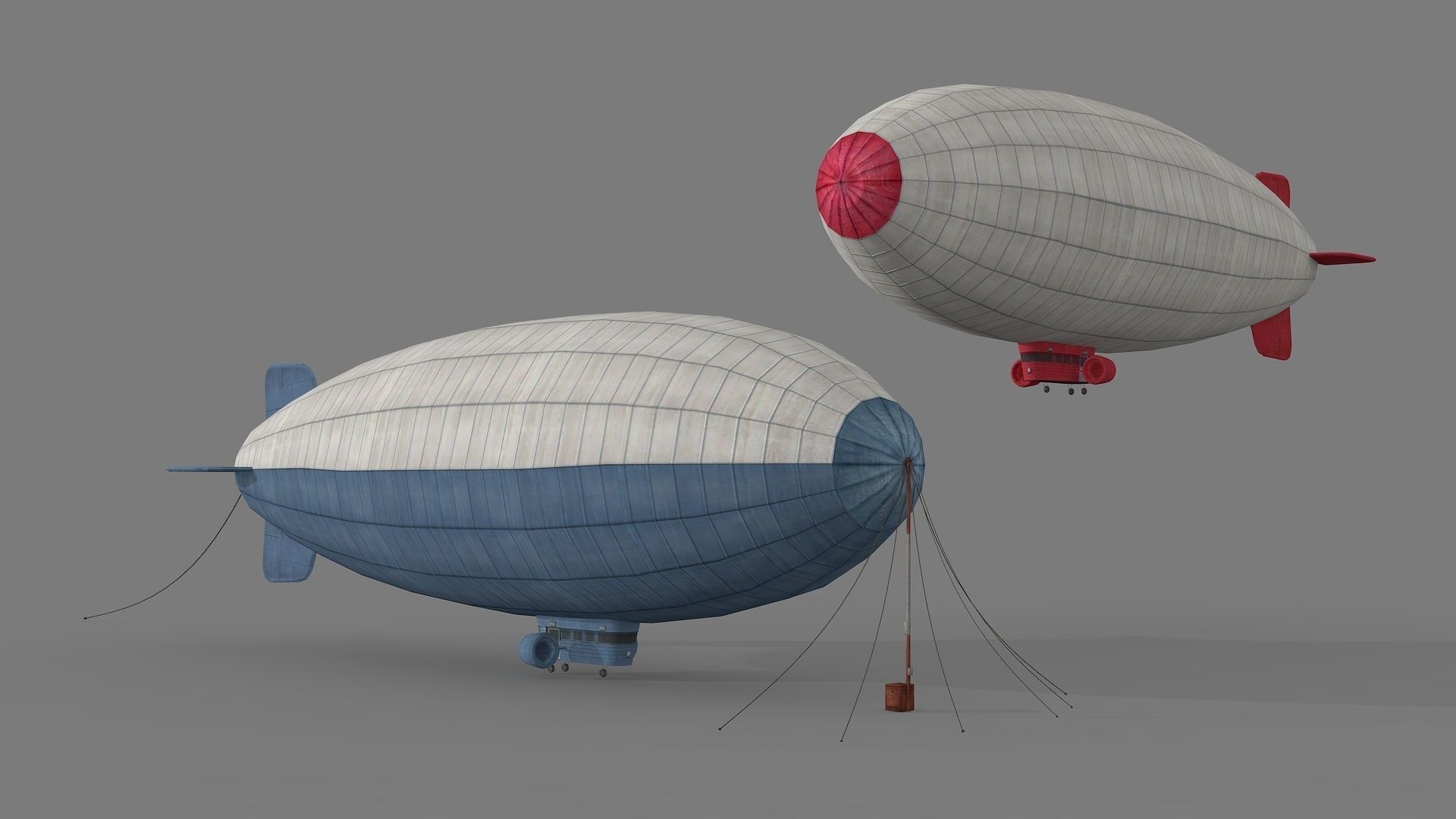 Lowpolygonal Airships Low-poly 3D model_4