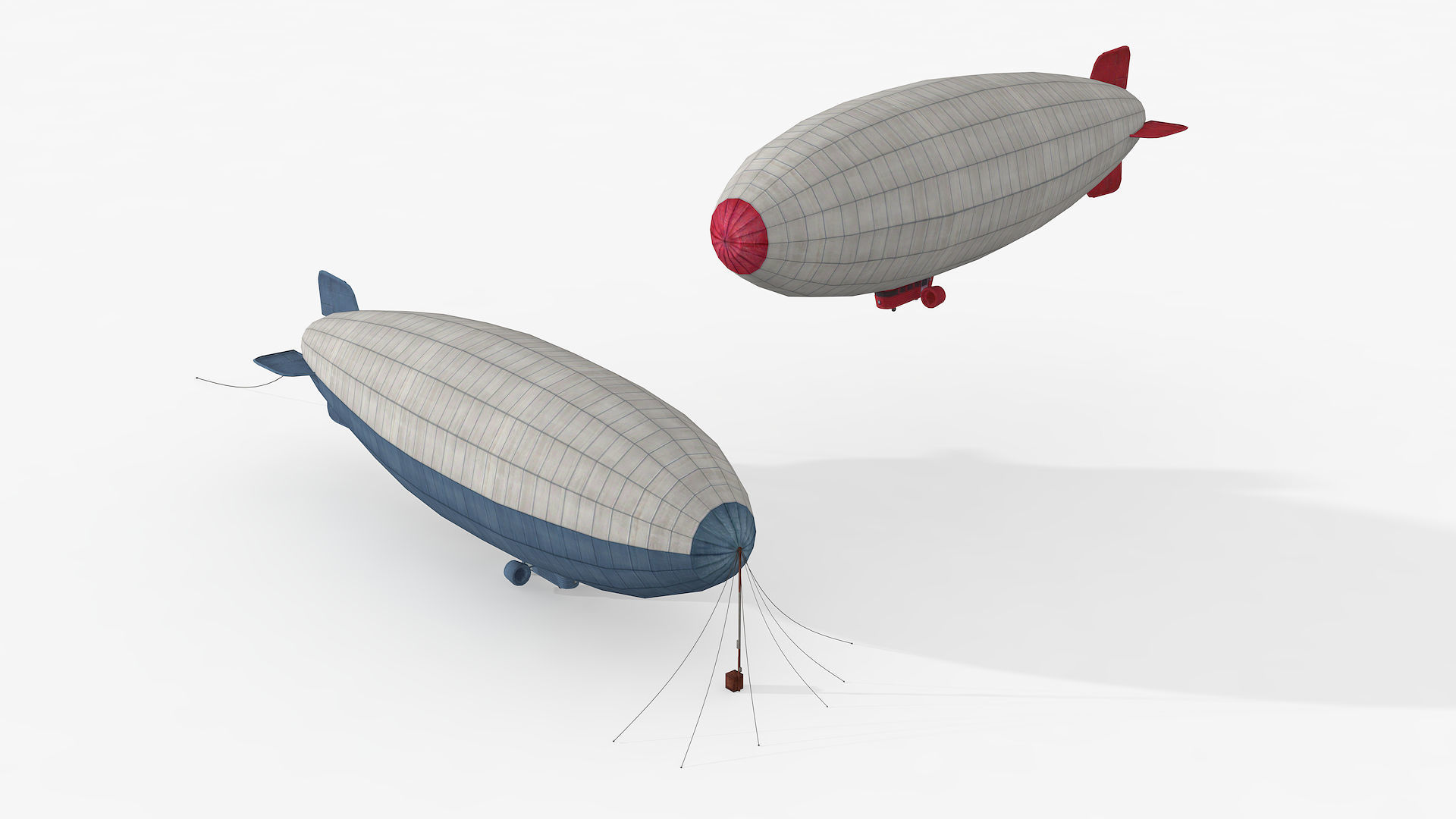 Lowpolygonal Airships Low-poly 3D model_2