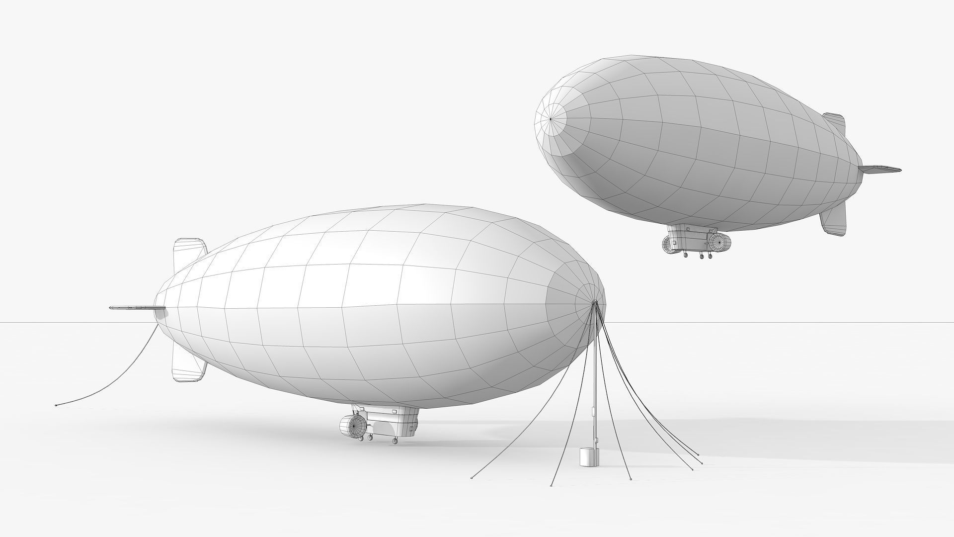 Lowpolygonal Airships Low-poly 3D model_6