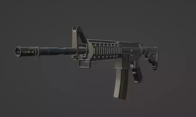 Game Ready Rigged M4 Gun Low-poly 3D model