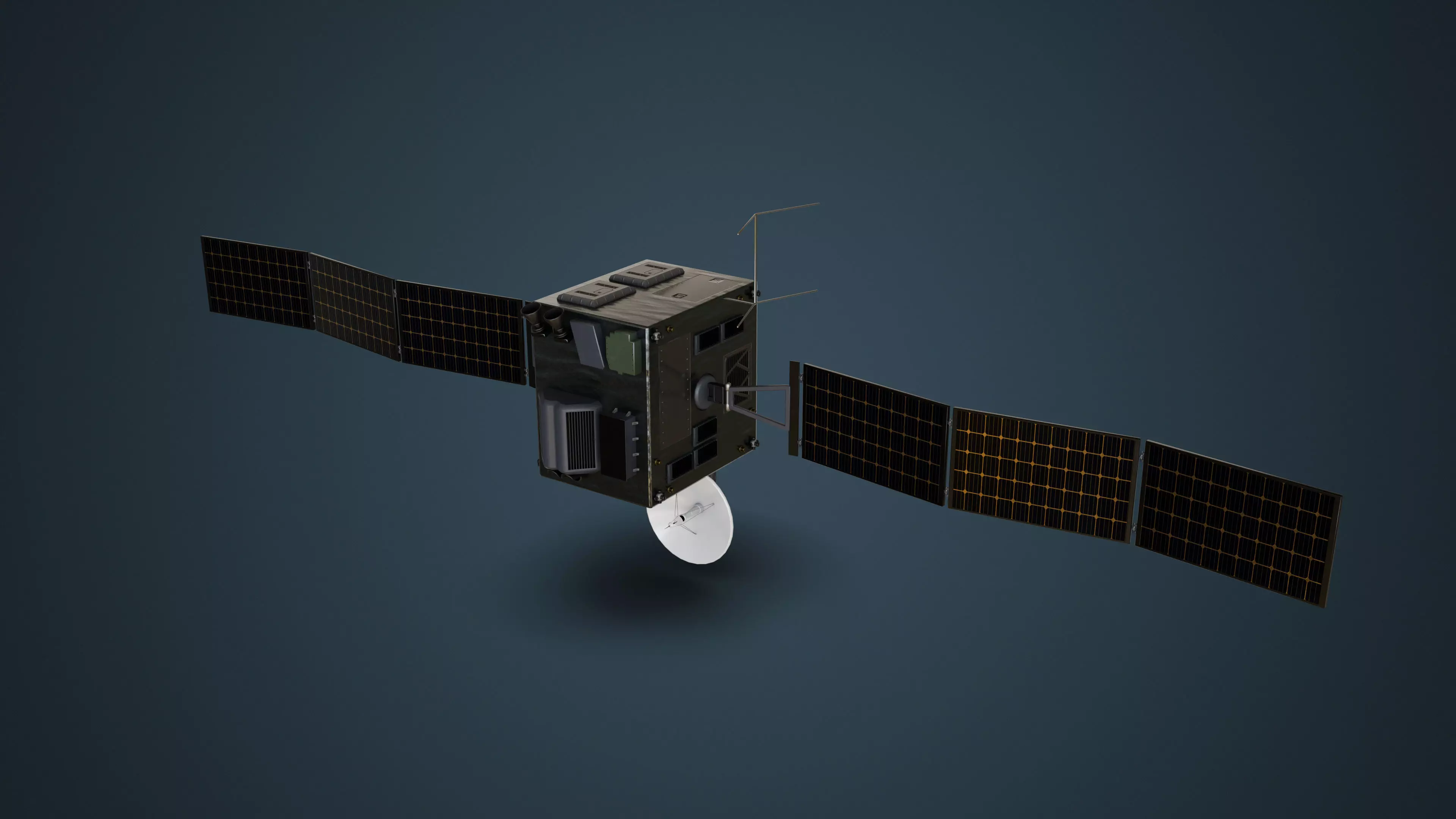 Surveillance Satellite Low-poly 3D model_4