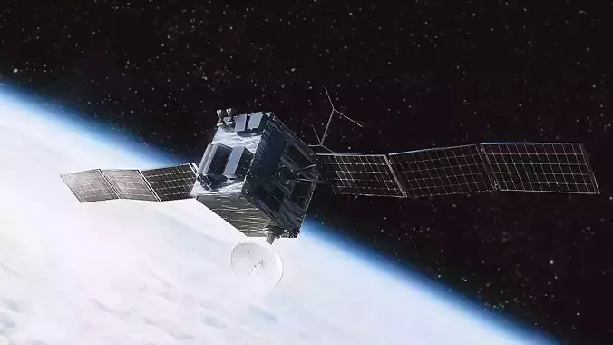 Surveillance Satellite Low-poly 3D model