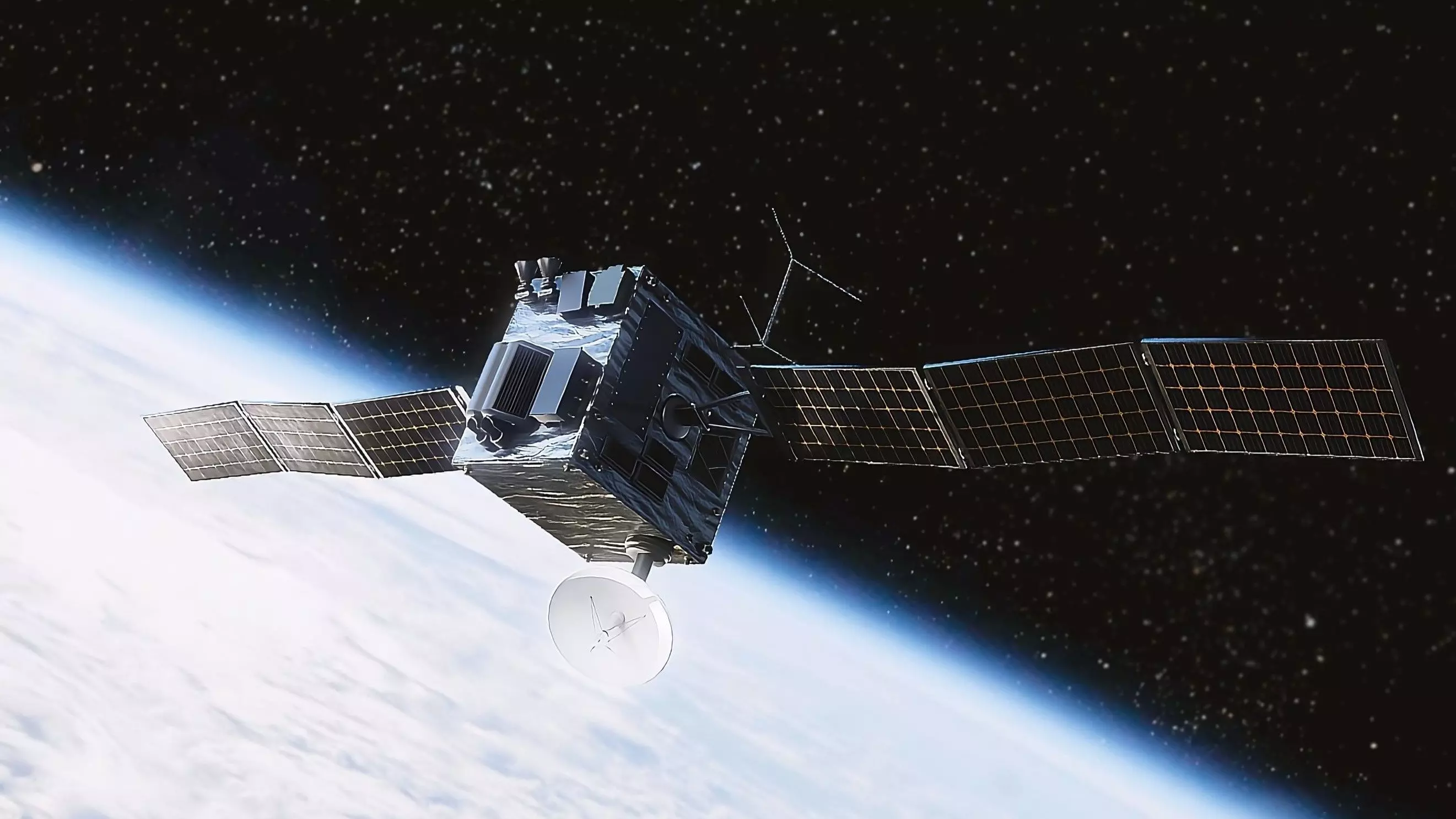 Surveillance Satellite Low-poly 3D model_0