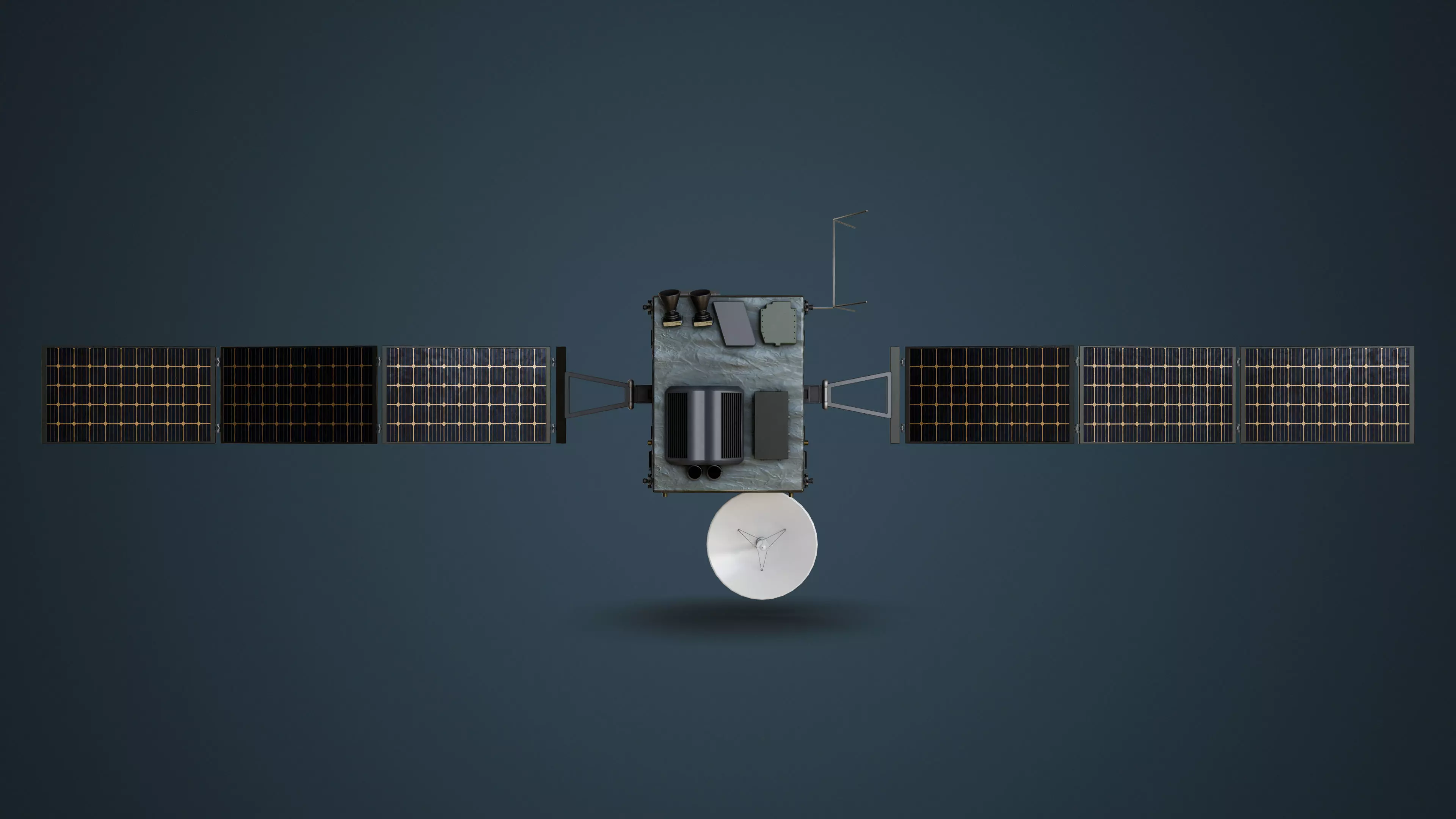 Surveillance Satellite Low-poly 3D model_5