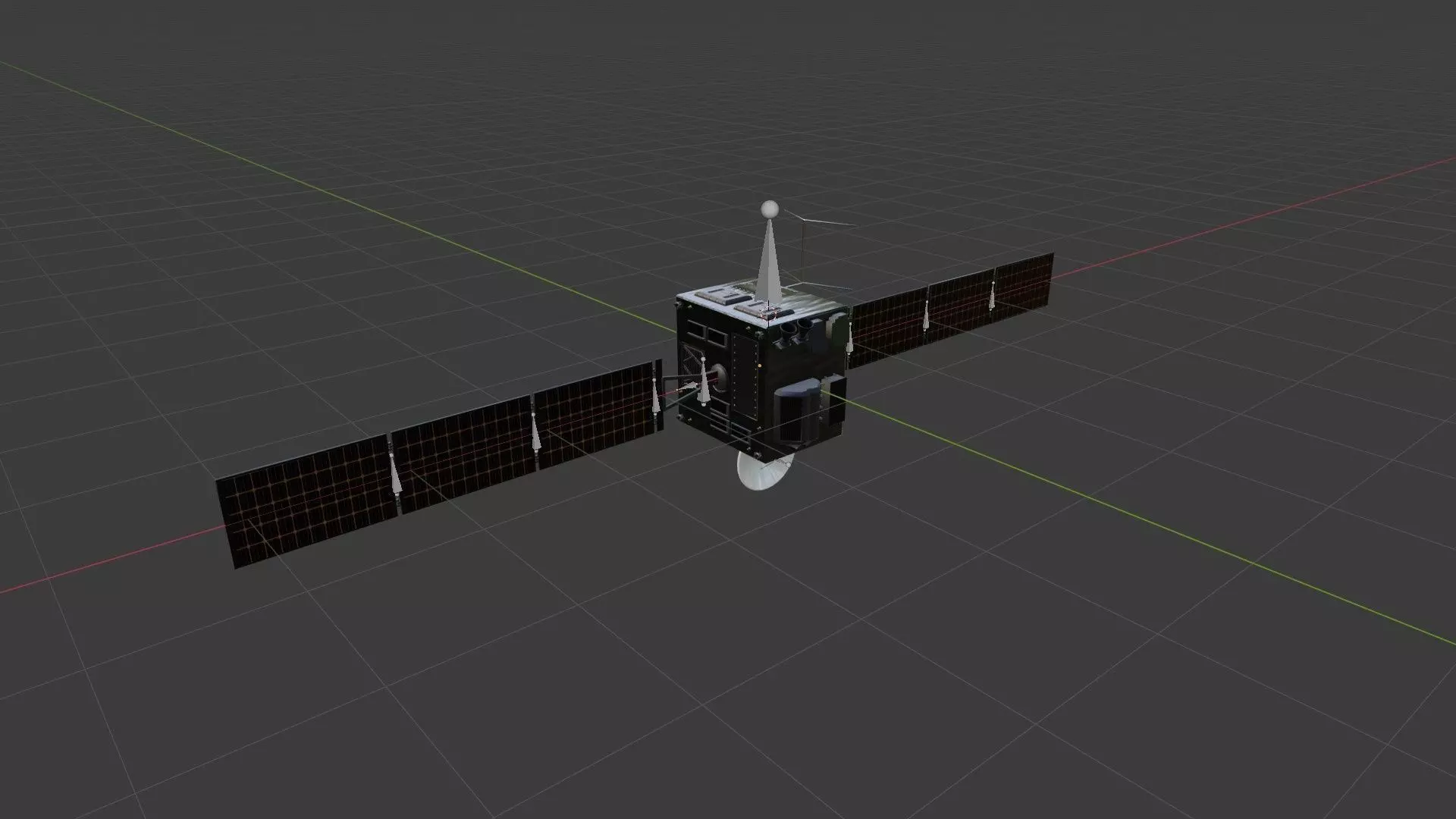 Surveillance Satellite Low-poly 3D model_11