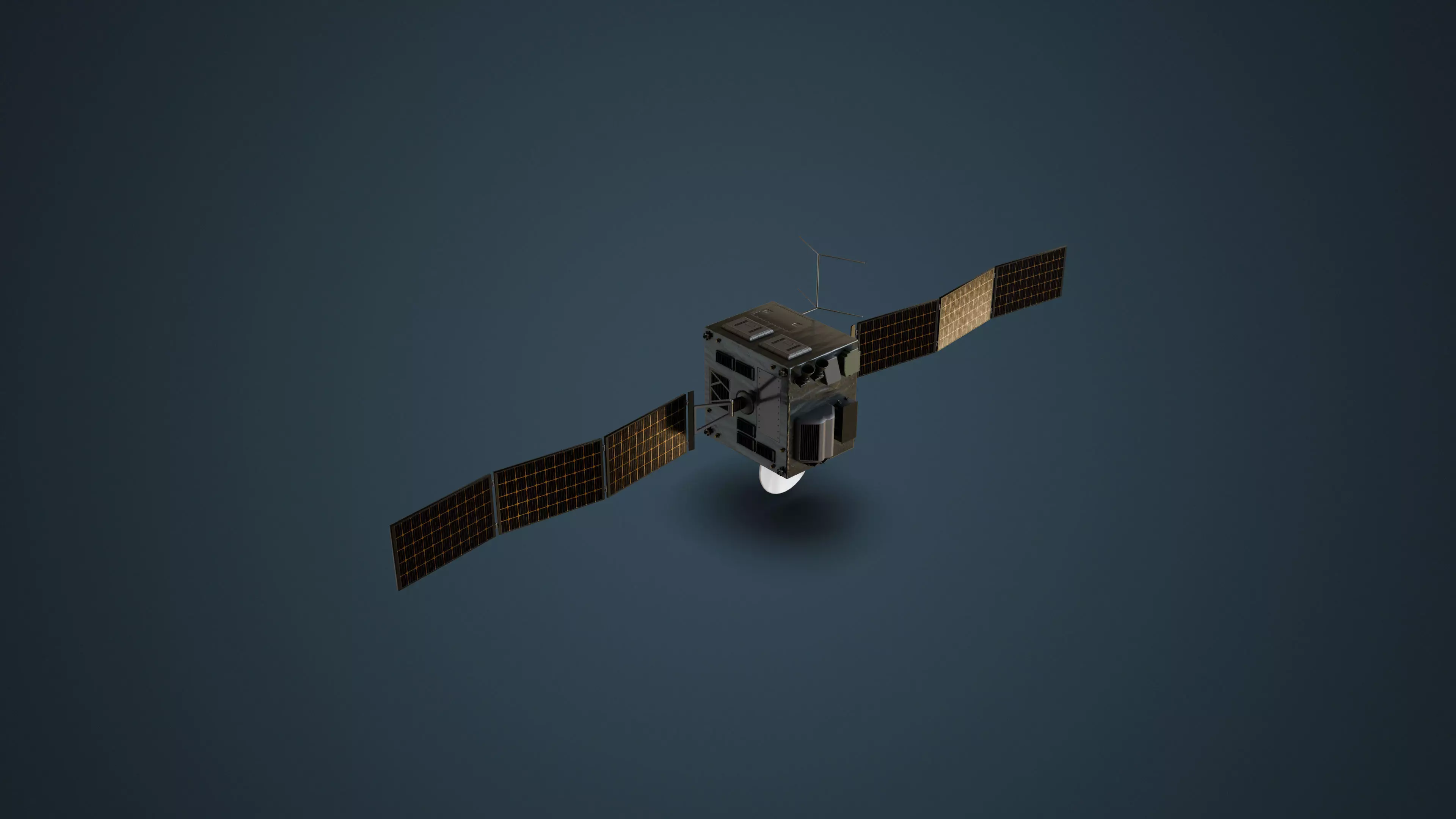 Surveillance Satellite Low-poly 3D model_3