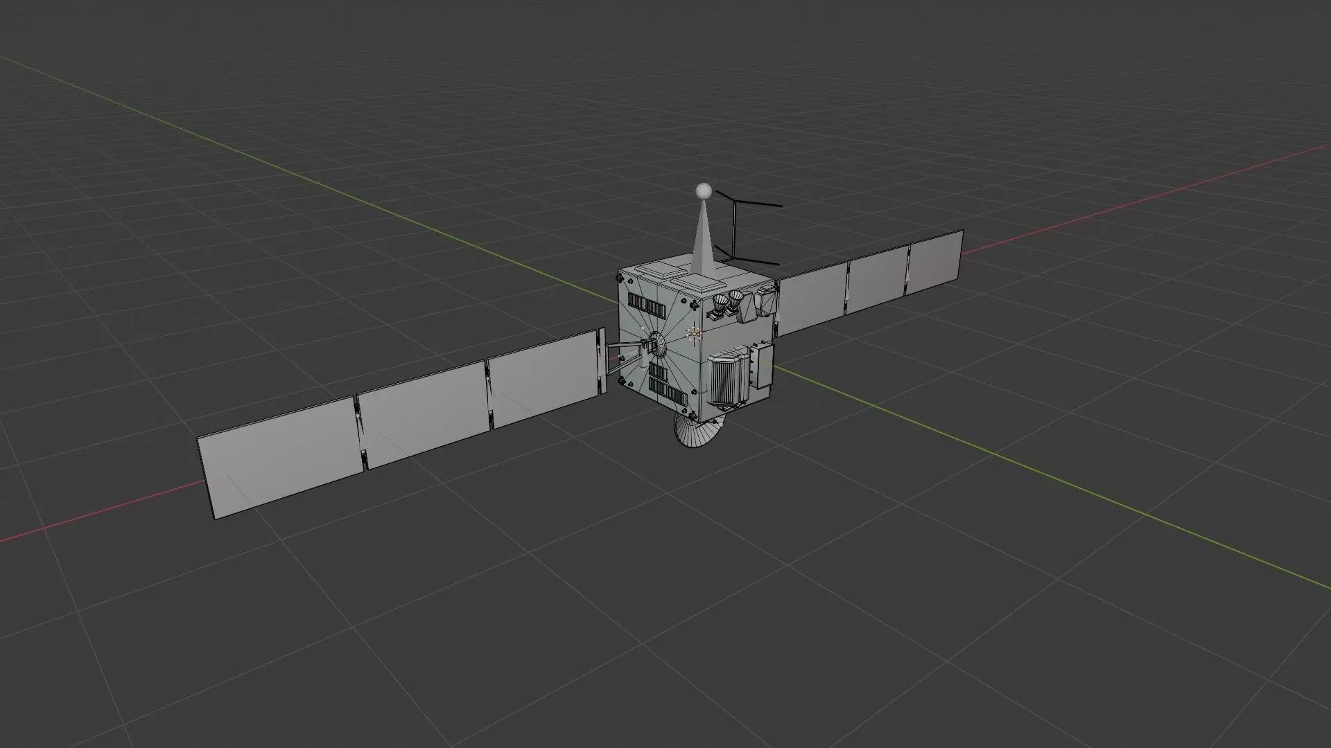 Surveillance Satellite Low-poly 3D model_14