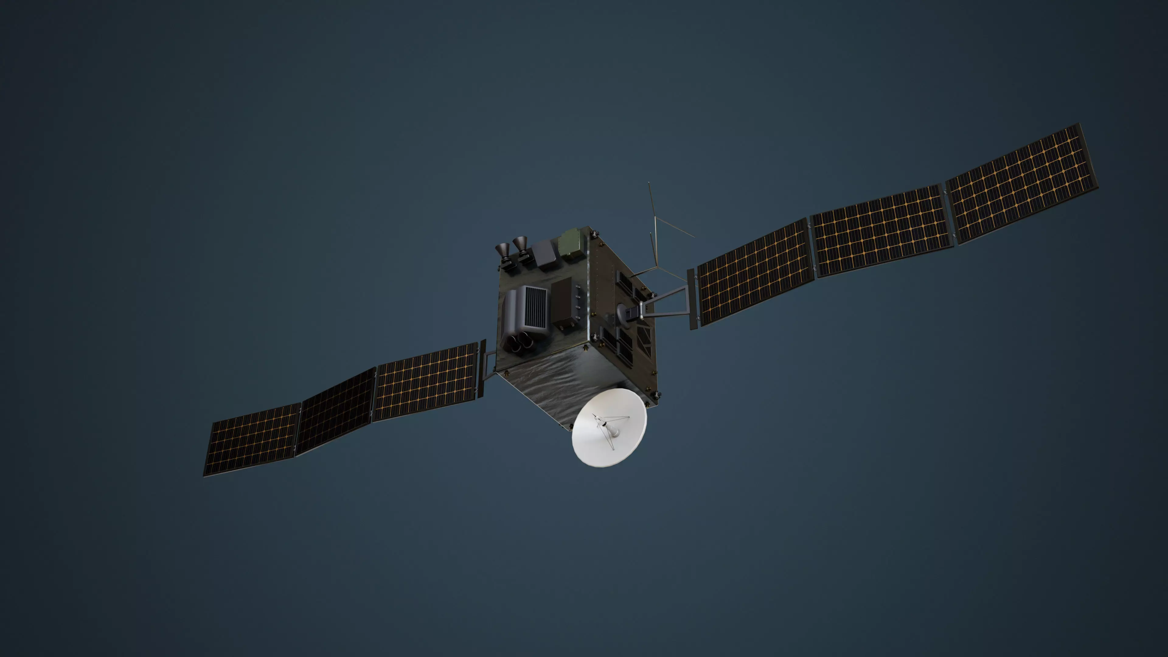 Surveillance Satellite Low-poly 3D model_10