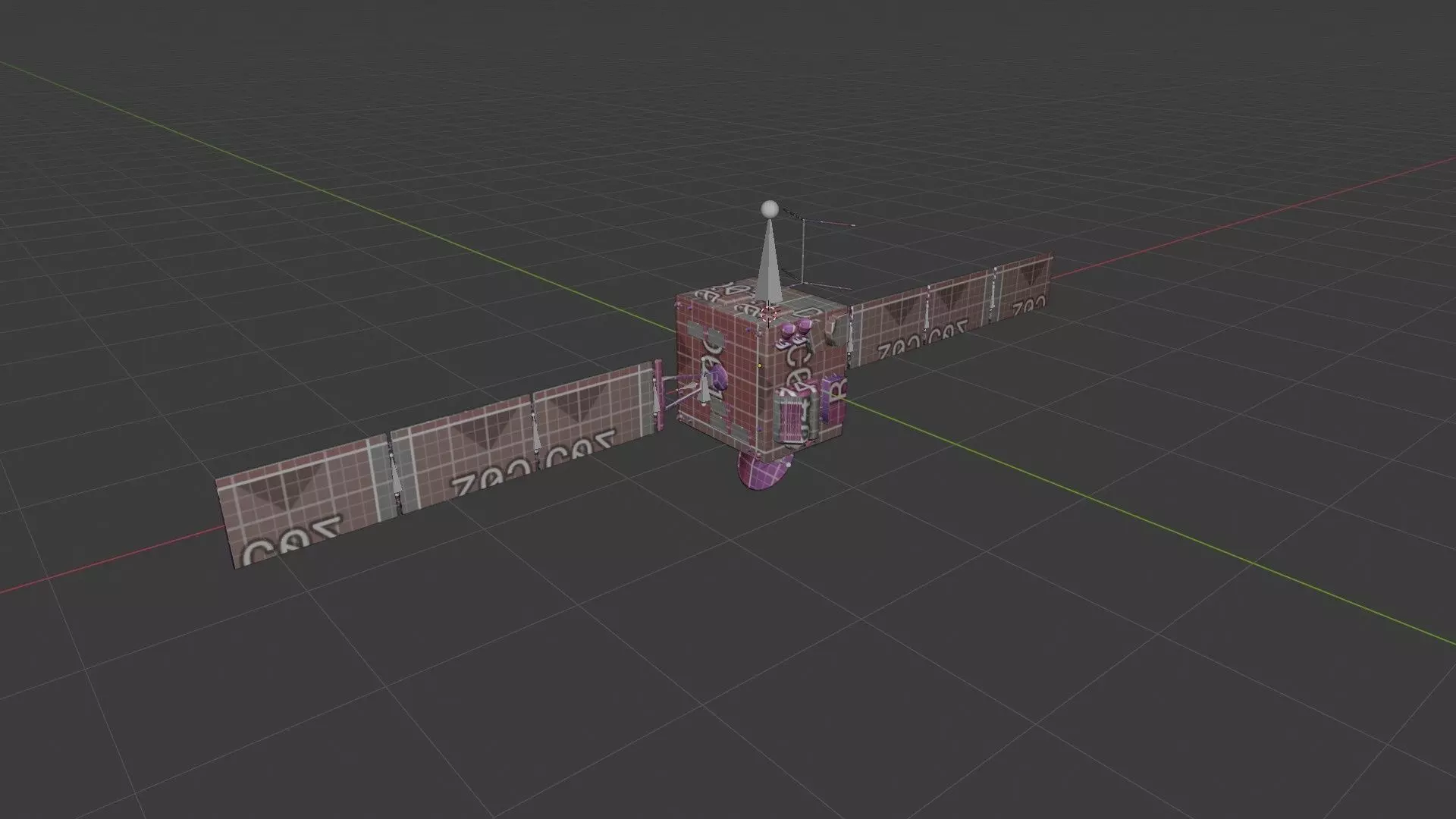 Surveillance Satellite Low-poly 3D model_12