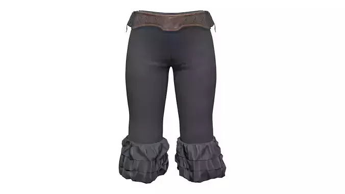 Ruffled Bottom Bloomers Style Capri Pants