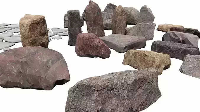 stone rocks granite landscape 3d model