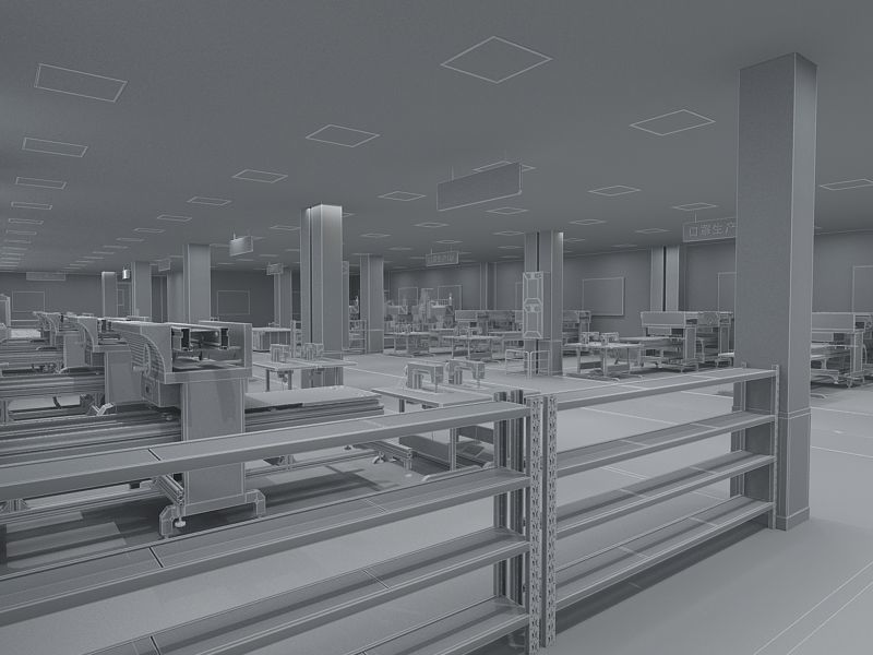 Protective Mask Production Workshop 3D model_24