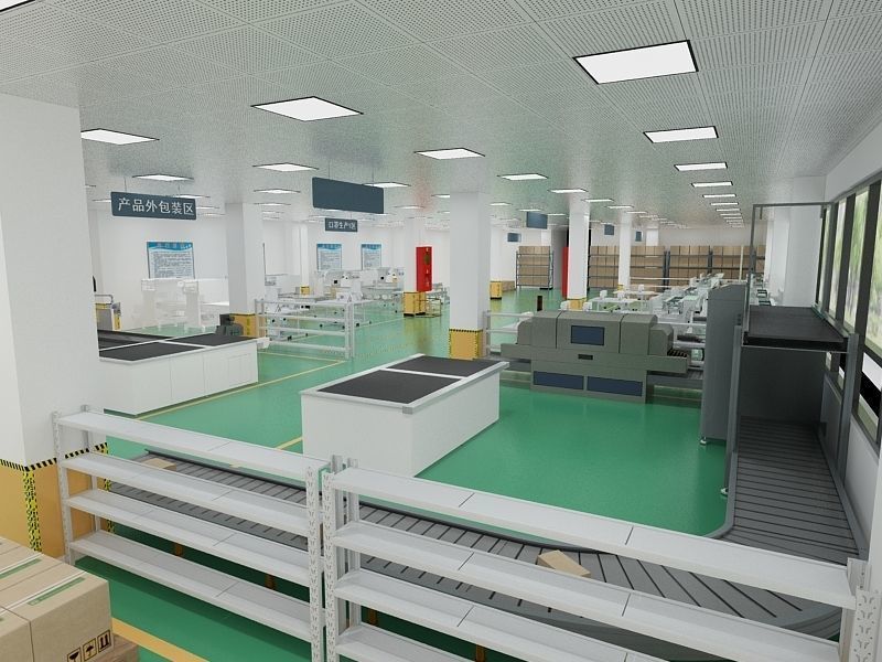 Protective Mask Production Workshop 3D model_5