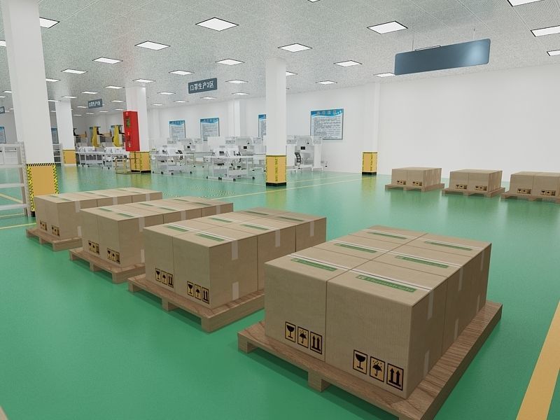 Protective Mask Production Workshop 3D model_2