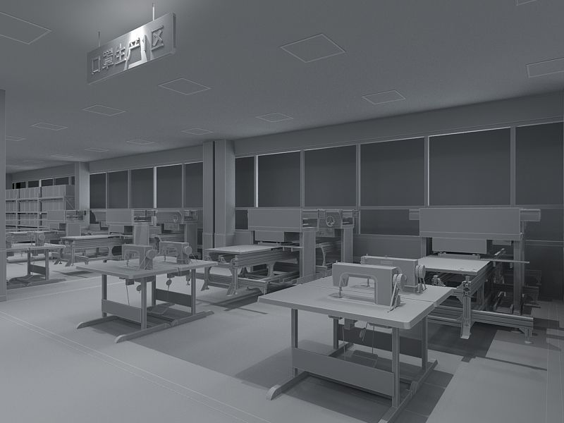 Protective Mask Production Workshop 3D model_30