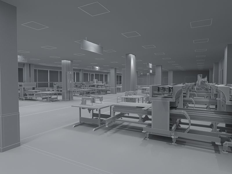 Protective Mask Production Workshop 3D model_22