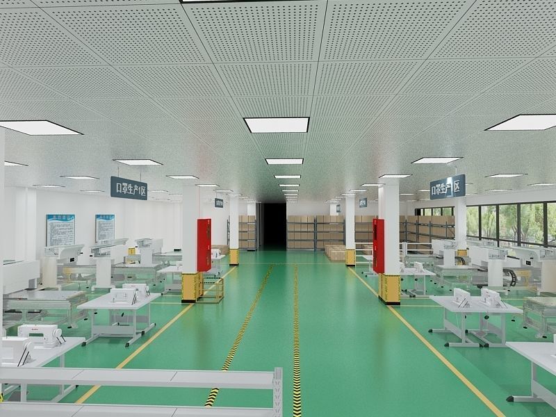 Protective Mask Production Workshop 3D model_10