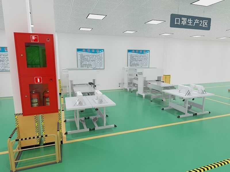 Protective Mask Production Workshop 3D model_12