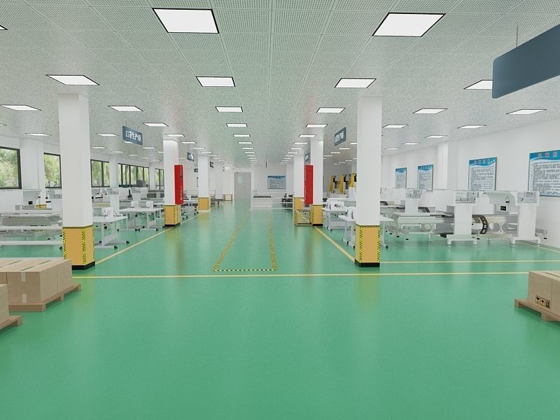 Protective Mask Production Workshop 3D model_1