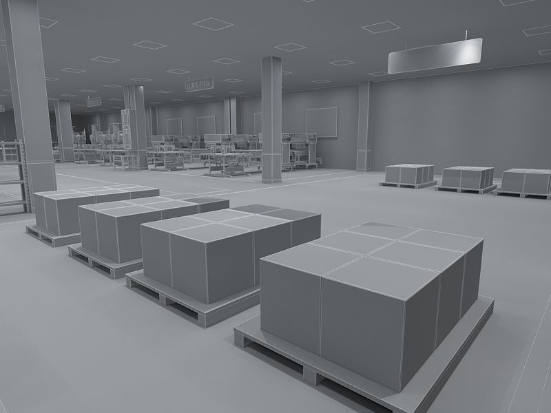 Protective Mask Production Workshop 3D model_23