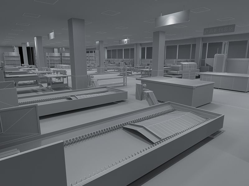 Protective Mask Production Workshop 3D model_27