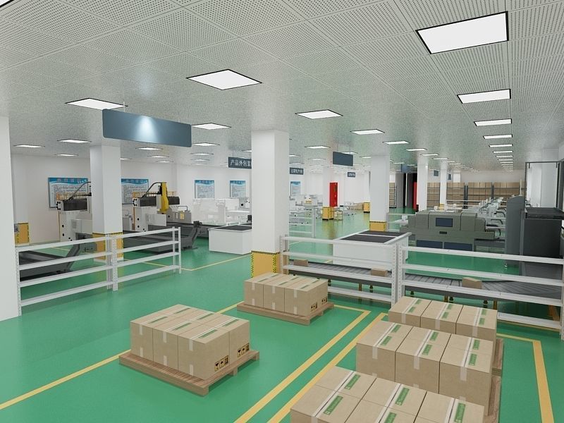 Protective Mask Production Workshop 3D model_4