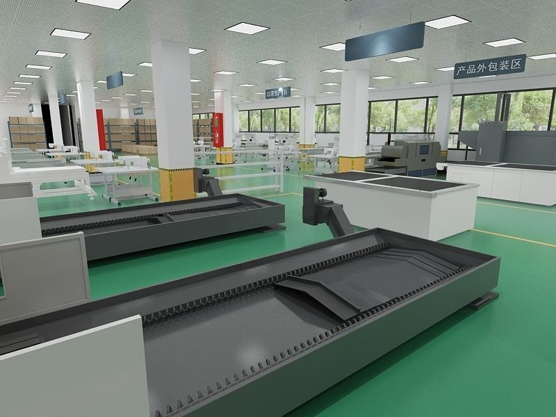 Protective Mask Production Workshop 3D model_7