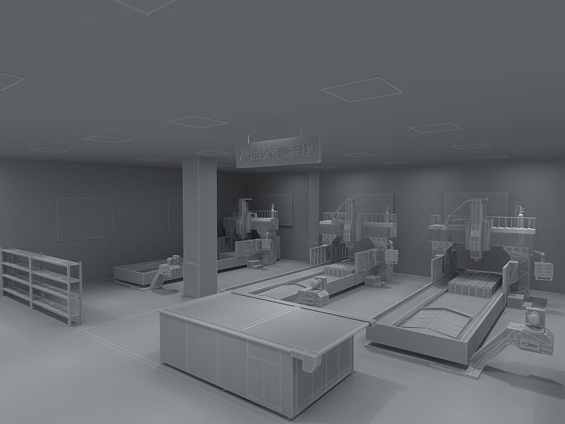 Protective Mask Production Workshop 3D model_28