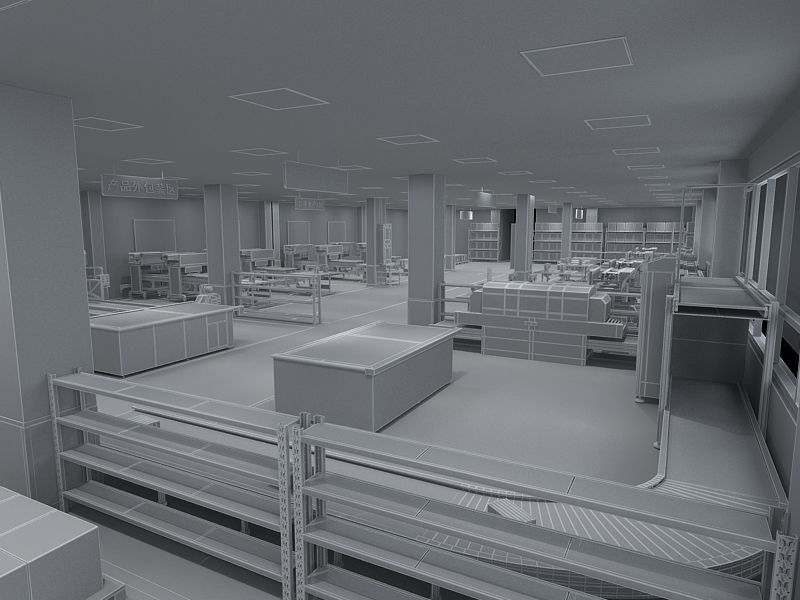 Protective Mask Production Workshop 3D model_25