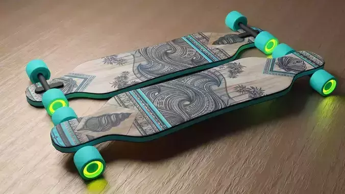 Skateboard hawaiian longboard