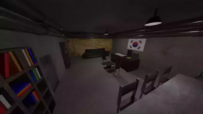 Military Bunker - South Korea Low-poly 3D model