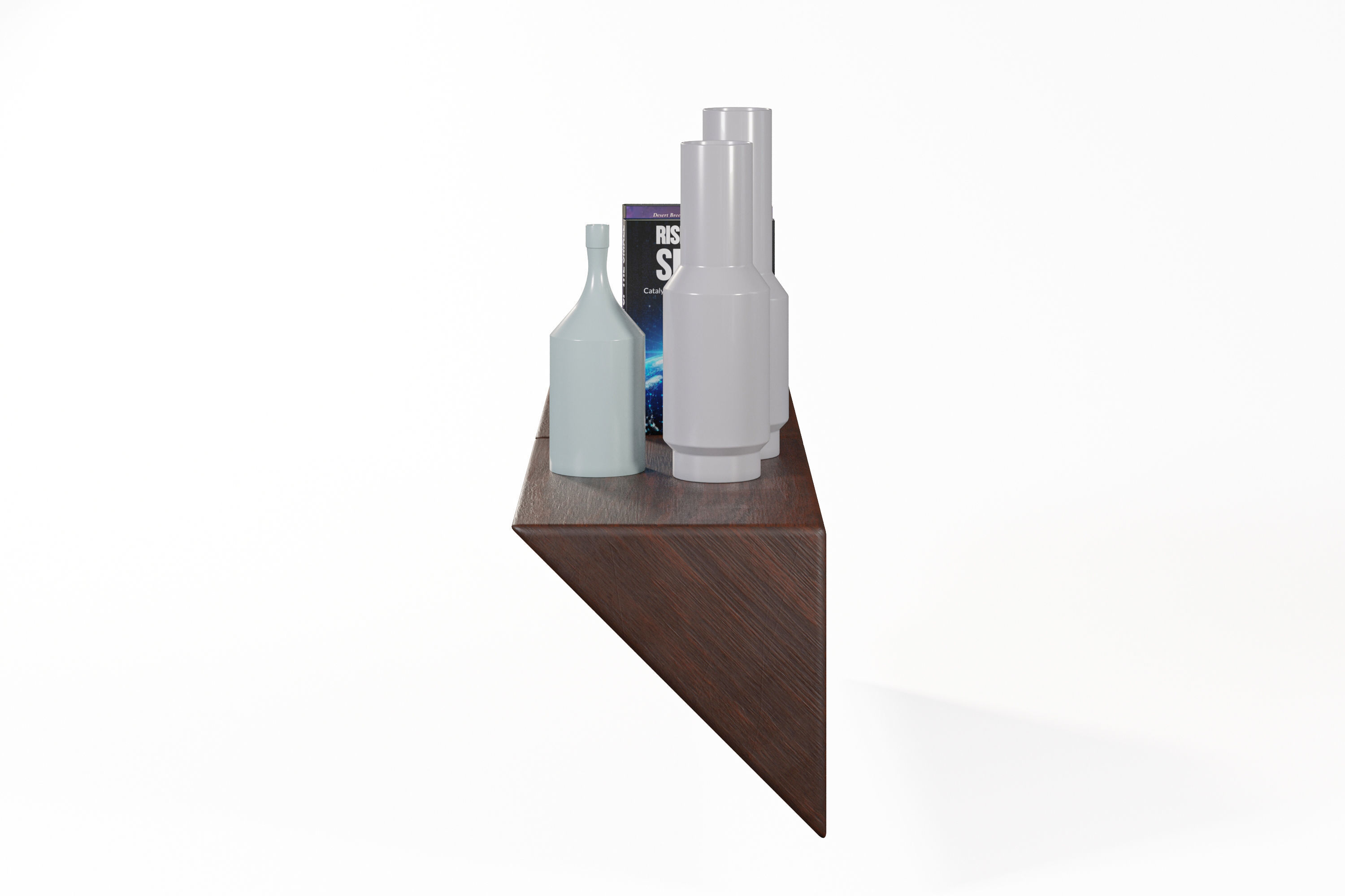 Shelf with books and vases 3D model_13