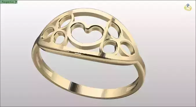 Anillo corazon tre hojas para dama medida 9us