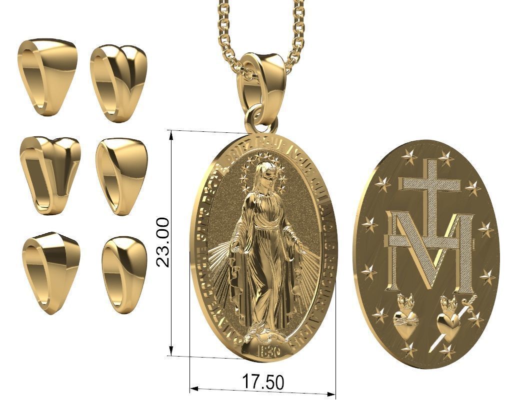 Medalha Milagrosa Nossa Senhora das Gracas 3D print model_1