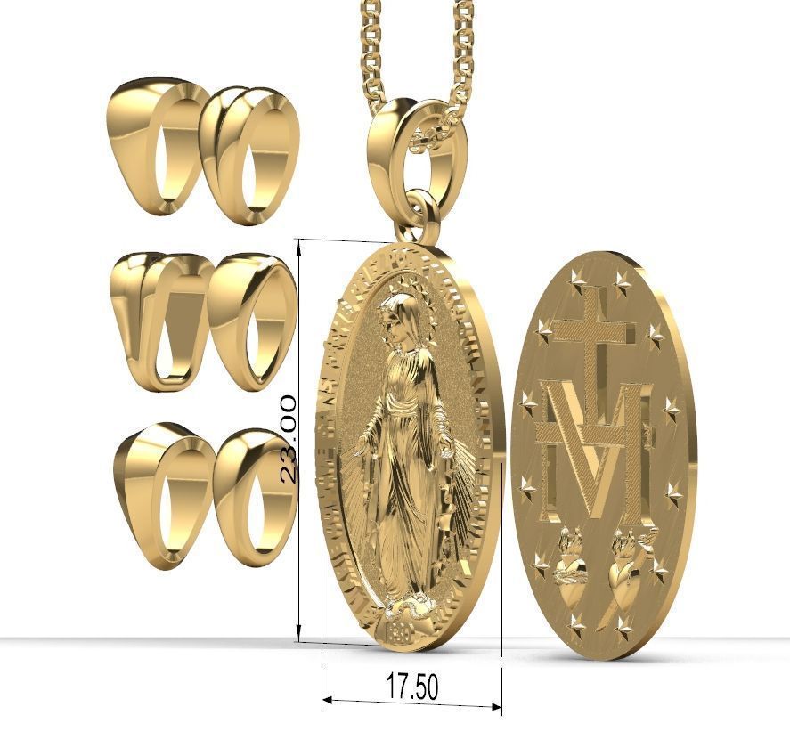 Medalha Milagrosa Nossa Senhora das Gracas 3D print model_2