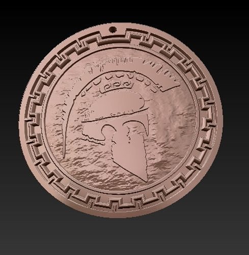 Spartan helmet shield pendant STL printable 3D model 3D printable | CGTrader