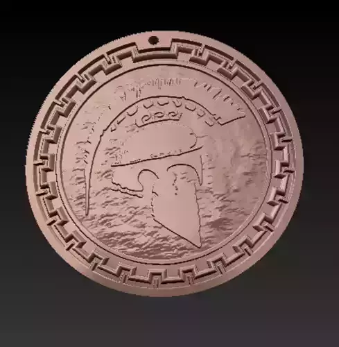 Spartan helmet shield  pendant  STL printable