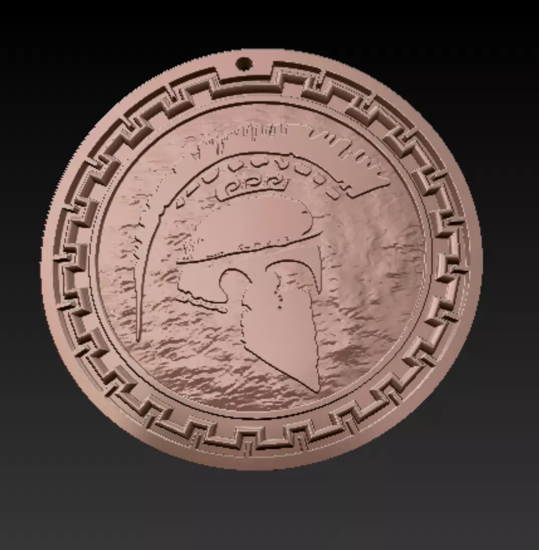 Spartan helmet shield pendant STL printable 3D print model