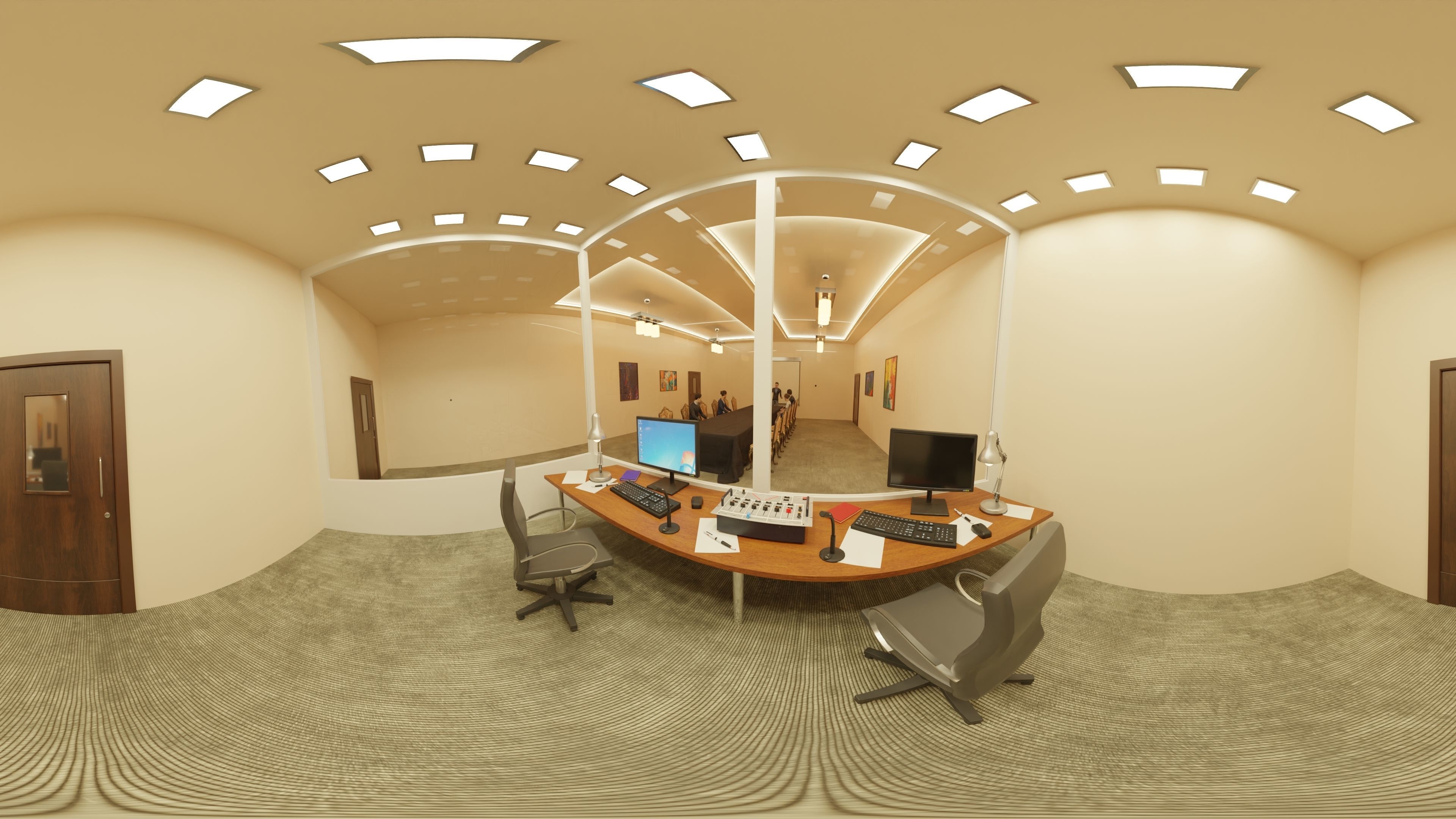 VR Conference Meeting Room Low-poly 3D model_5