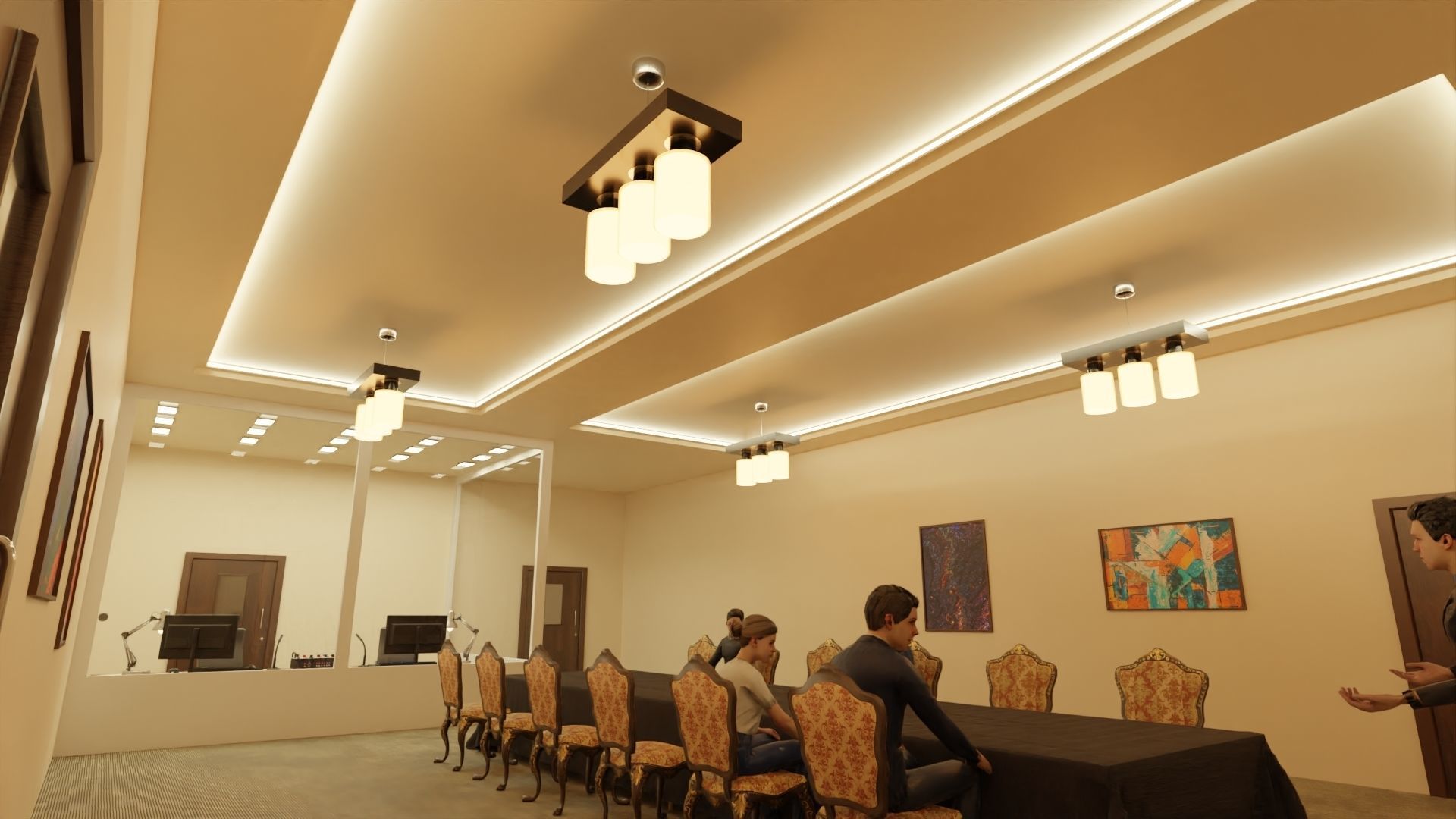 VR Conference Meeting Room Low-poly 3D model_3