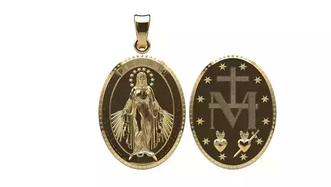 Medalha Nossa Senhora das Gracas 3D print model