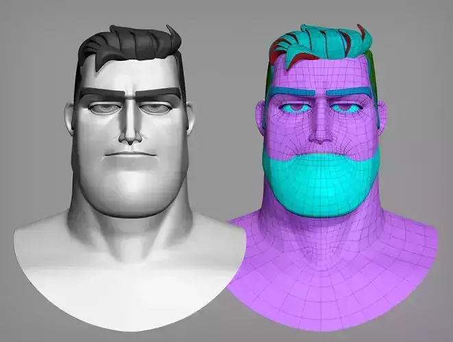 Cartoon male character Barry base mesh