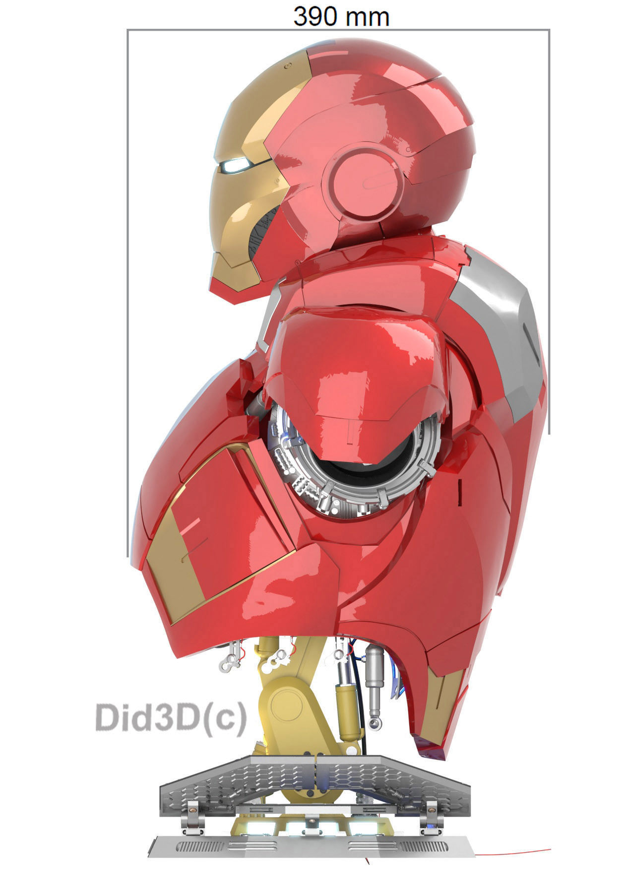 IRONMAN Mark7 BUST HQ LIFE SIZE Did3D 3D Print Ready 3D print model_17