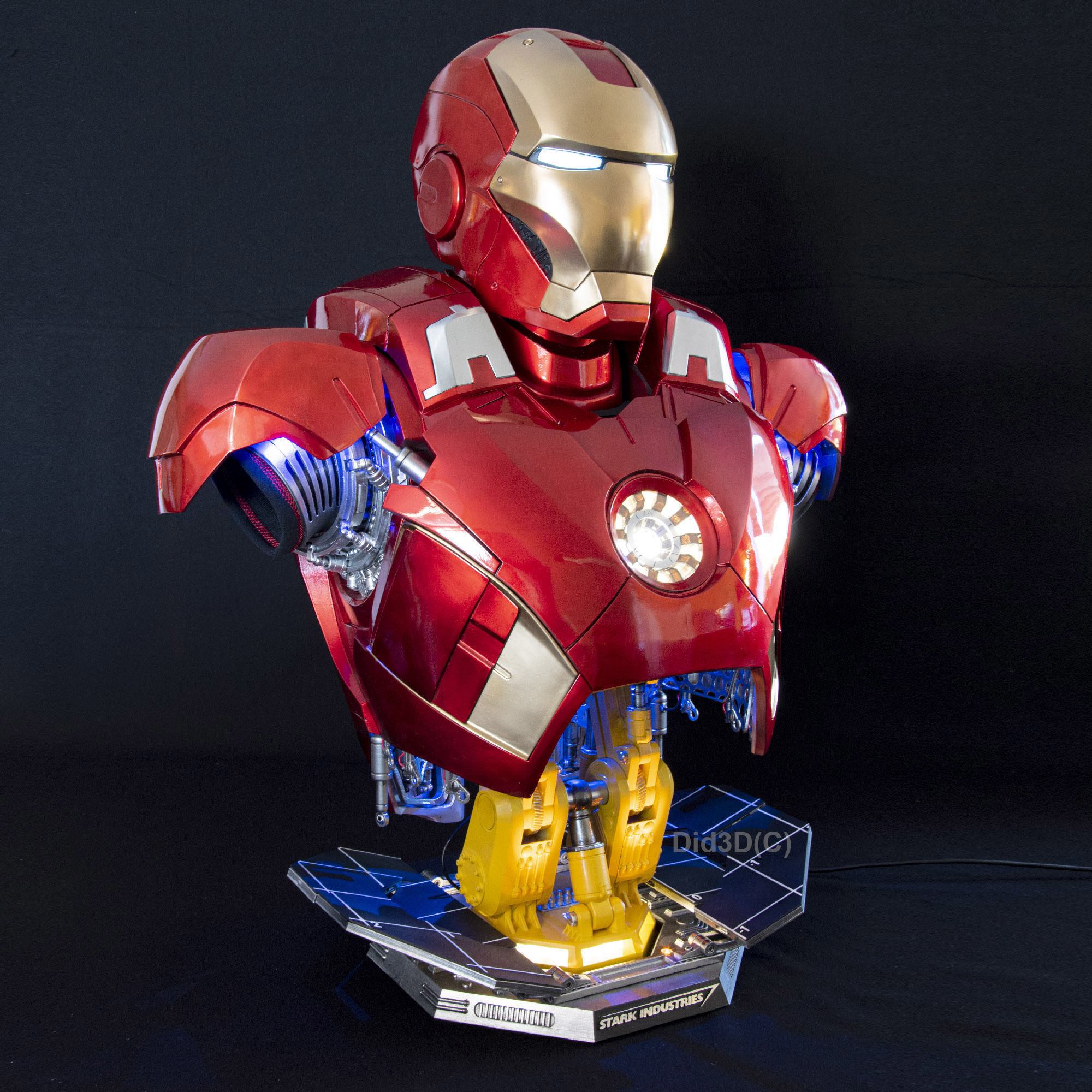 IRONMAN Mark7 BUST HQ LIFE SIZE Did3D 3D Print Ready 3D print model_4